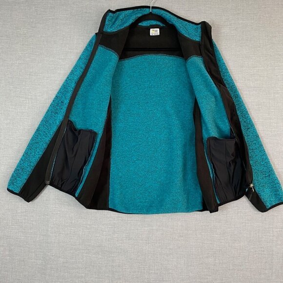 Toptex Pro Germany Knit Jacket Zip Up Sz 40/42 EU - US Large / XL Aqua Black - Picture 3 of 7